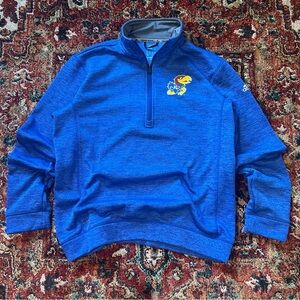 Adidas Kansas Jayhawks team issued quarter zip sweatshirt size medium